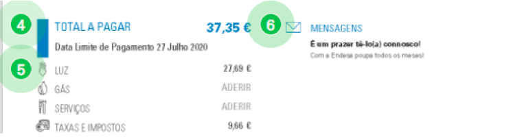 Primeira página fatura Endesa