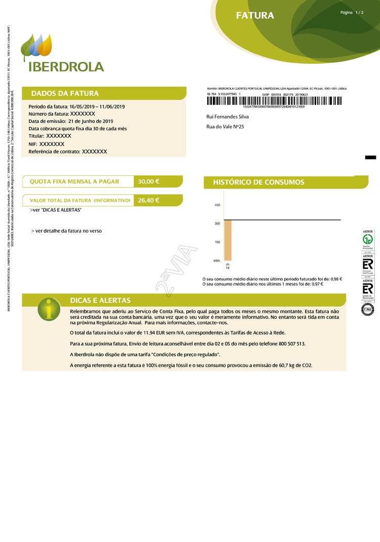 fatura iberdrola gás pag1