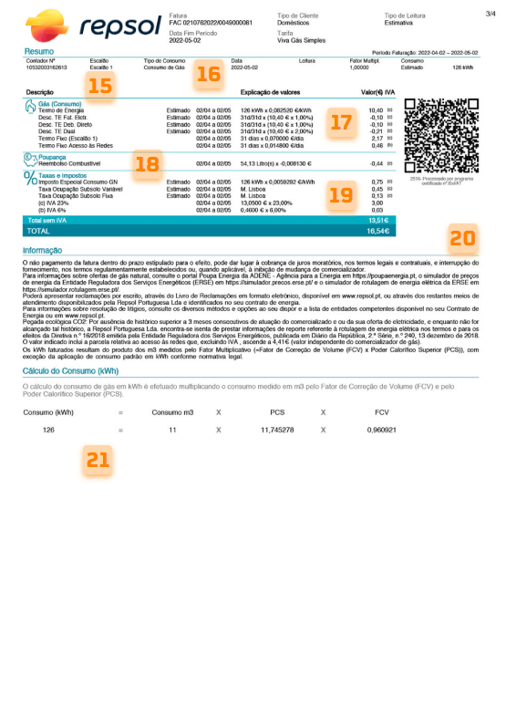 3ª página fatura Repsol