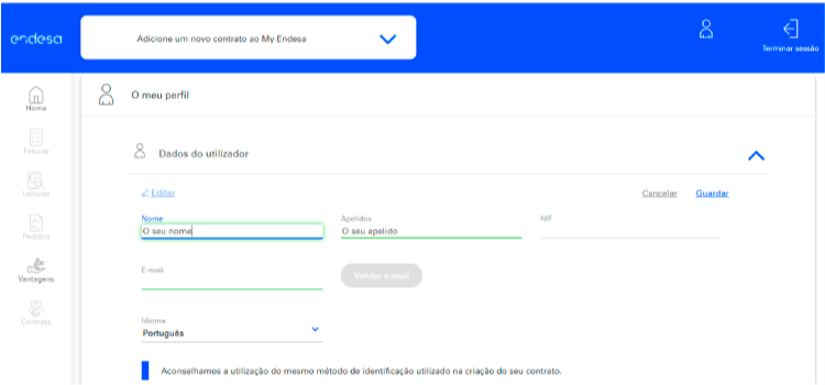 como mudar titular myendesa